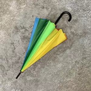 무지개 원터치 곡자 장우산 14K 레인보우 자동우산