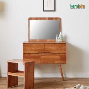 케미에르 미소 원목 서랍화장대+거울 의자포함 KTP-451