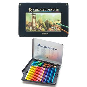 문화 틴케이스 목색연필 48색 학습 전문가용