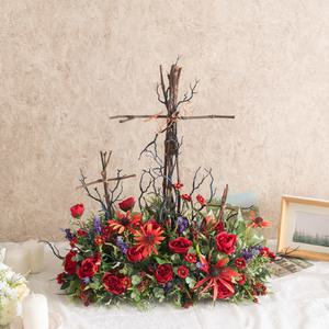 부활절 사순절 대형 십자가 센터피스 엘리라마사박다니 60cm 인테리어 교회 장식 성전 꽃꽂이 테이블