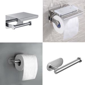 화장실 무타공휴지걸이 접착방식 스텐 욕실 핸드폰거치 수납가능