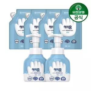 해피홈 SAFE365 핸드워시 무향 용기 350ml 2개 + 무향 리필 200ml 4개