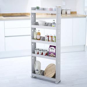 5단 이동식 트롤리 틈새선반 13cm/트롤리/이동선반/무빙/틈새/수납/진열대수납장