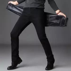 [제라카] 남자 겨울 기모안감 블랙진 스판 청바지 일자핏 JN202