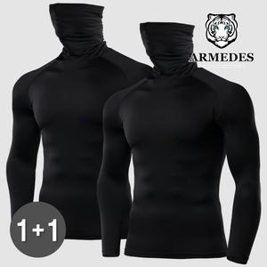 아르메데스 남성용 안면마스크 터틀넥 언더레이어 긴팔 AR-152 2P