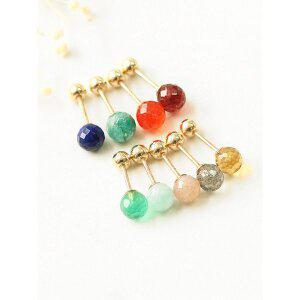 [미니멀피어싱]14K 천연원석 피어싱 귀걸이