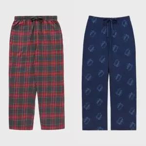 [롯데백화점]예스 네이비 스판기모,그레이체크 면기모 남성 실내복 바지 2종 택1YSMEY852YSMEY856