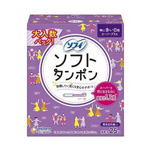 소피 소프트 탐폰 슈퍼 플러스 특히 양이 많은 일용 25코입(unicharm Sofy)