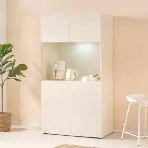 가이온 크렘 LED 1000 선반형 주방수납장 틈새장 빌트인 냉장고옆 수납장