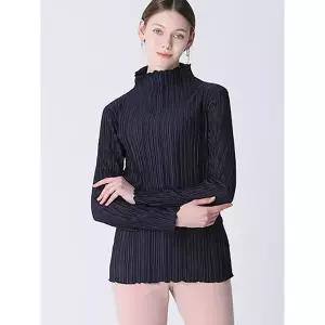 [하프클럽/]플리츠 링클 반하이넥 티셔츠 (택가격 118000원)