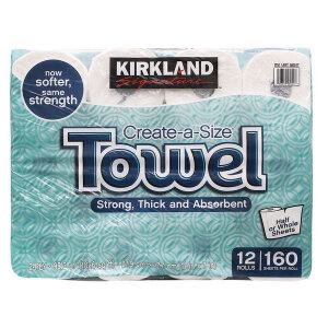커클랜드 키친타올 160매 12롤/종이타올/화장지/휴지 3개씩 묶음포장