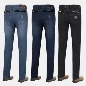 남성 여름 지퍼 워싱 스판 청바지 G579 중년