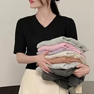 [코코블랑] 리얼밤부 케이블 반팔니트