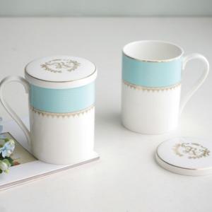 한국도자기 본차이나 챠토우/로얄 패일블루 1인용 뚜껑머그세트(2p)