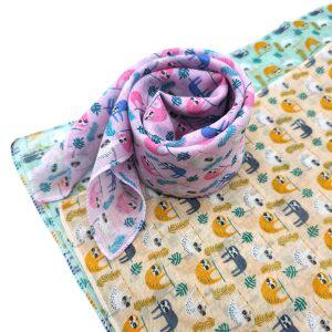 국산 HG22 가제 슬로쓰 쁘띠 면 미니 스카프 여성 여자 단체 선물 답례품 캐릭터