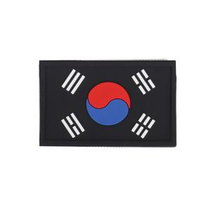 실리콘 태극기 패치 검정 벨크로 찍찍이 PVC 군인 와펜 마크