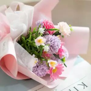 국화 조화 꽃다발 큐티폼폼 22cm 인테리어 꽃 선물 장식 기념일 졸업식 발표회 학예회