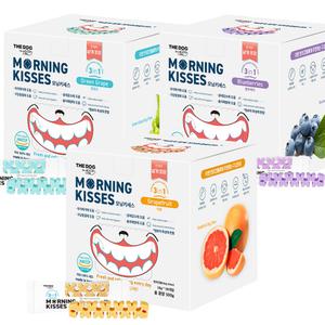 더독 모닝키세스 강아지 양치껌 덴탈껌 입냄새 치석제거 500g 자몽 청포도 블루베리