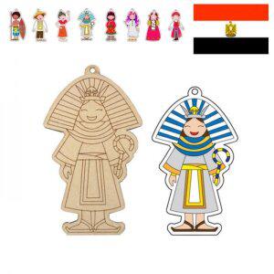 [기타]우드아트_세계 민족 의상 열쇠고리_이집트_트레이퍼리