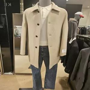 [킨록바이킨록앤더슨](신세계 사우스시티)핸드메이드 울 캐시미어 누빔안감 베이지 숏코트(KKCGO18S0M7)