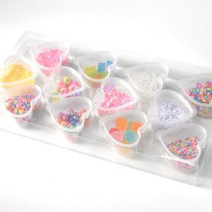 슬라임 토핑 파츠 12종 랜덤박스 피규어 슬라임 꾸미기 만들기 비즈 구슬 스팽글 데코 취미 수집 단체 선물