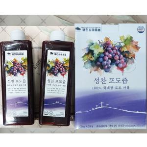 태현 더 진한 성찬 포도즙 500ml *2병 1BOX 국내산100%완숙포도 NFC착즙