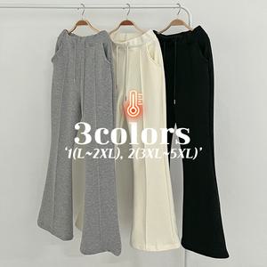 후끈밍크기모[5XL까지/당출/쫀쫀스판/핏보장]빅사이즈 핀턱 기모 부츠컷 밴딩팬츠(295)데일리 꾸안꾸 파이핑 삥줄 나팔바지 밴딩 트레이닝 운동복 긴바지 레깅스