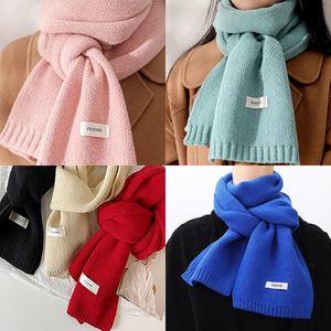 남여공용 겨울 커플 쁘띠 미니 숏 짧은 학생 니트 털실 남자 여자 무지 목도리 머플러