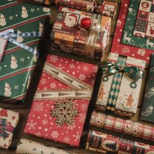 크리스마스 선물 포장지 종이포장지 산타 눈사람 크라프트지