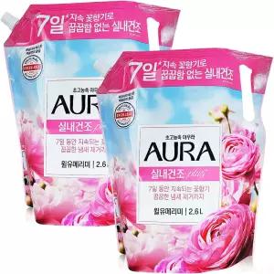 샤프란 아우라 윌유메리미 섬유유연제 리필 2.6L 2개 , 고농축 리필 대용량