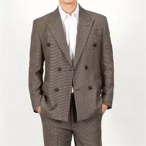 [하프클럽/세컨에디션]하운드 체크 가을 더블 정장 자켓