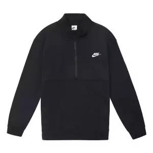 나이키 NSW 클럽 플리스 아노락 반집업 하프집업 기모 긴팔티 블랙 DD4732-011
