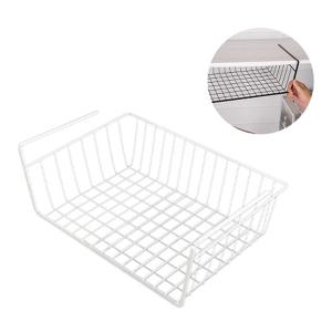 끼우는 걸이식 언더선반 철제바구니 주방 씽크 걸이형 바스켓 책상밑선반 틈새장 무타공 화이트