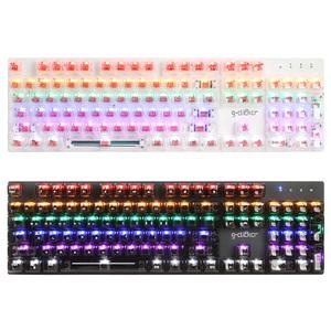 지클릭커 슈퍼히어로 GK-K540 크리스탈 투명 게이밍 기계식 키보드 블랙 갈축