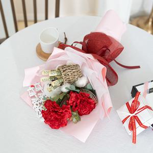 카네이션 조화 꽃다발 힐링 용돈 45cm 어버이날 스승의날 감사 선물 행사 장식 소품 인테리어