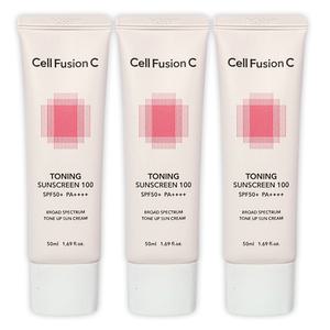 셀퓨전씨 토닝 썬스크린 100 톤업 썬크림 SPF50+ PA++++ 50ml 3개