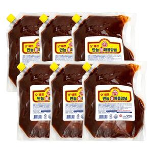 오쉐프 만능불매콤양념 2KG 6개소스 매운 양념장 업소용장 파우치 오장