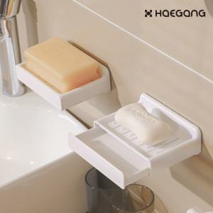 부착식 비누 받침대 비누대 비누곽 케이스 거치대 비누통 비누각 받침 세면대 물빠짐 욕실 선반 걸이 홀더