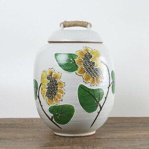 [기타]분청 바람해바라기 10kg 쌀독 소금항아리 잡곡통