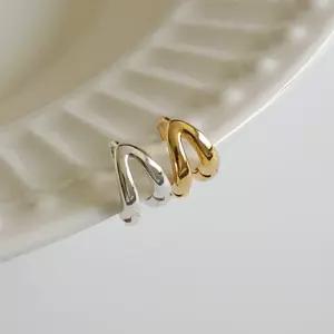 925실버 링 귀걸이 원터치 두줄