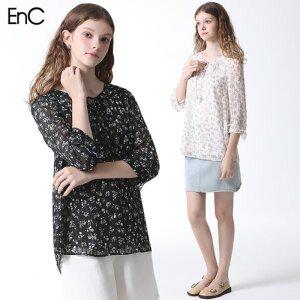 [EnC] 벨루아체크 새틴 블라우스