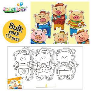 [XBI6JM8K]컬러룬 아기돼지 삼 형제 12개입 기타미술놀이