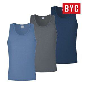 [BYC] 남성 80수 고급 민소매 런닝 면스판 메리야스 하이앤노블 3매입 MNS2003
