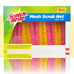 스카치 그물망사 수세미 8개