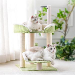 캣냐옹 체크 미니 캣 타워 고양이 스크래쳐 발톱관리 장난감