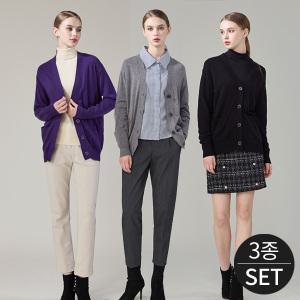 [로코엘라][로코엘라] 바이브 오버핏 여성 니트 가디건 3종세트