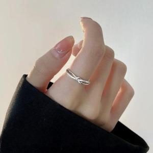 925 실버 레이어드 꼬임 볼드 오픈 링 은반지 N 406