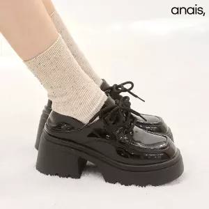 [아나이스] 레이스업 키높이 통굽 로퍼 7cm_24FW206 [무료배송]