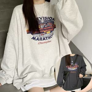 [로즈엘리]챔피언 레터링 FW 시크룩 맨투맨 긴팔티 2컬러