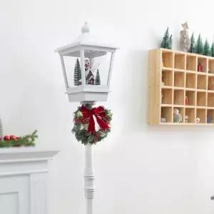 크리스마스 가로등 오르골 (어댑터포함) 대형 장식 뉴고급 LED 180cm 화이트 스노우볼 소품 데코 무드등